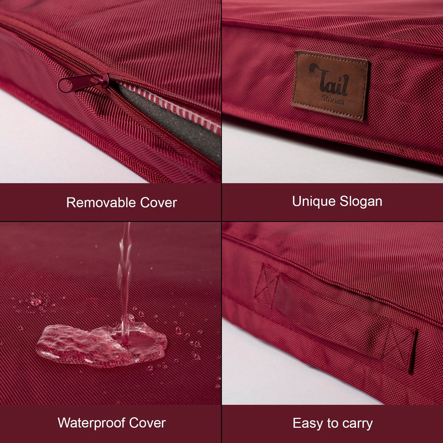 Tail Stories Outdoor All Weather Dog Bed, Waterproof Dog Bed for Large Dogs, Orthopedic Egg Foam Indestructible Pet Bed with Washable Removable Cooling Dog Bed Cover