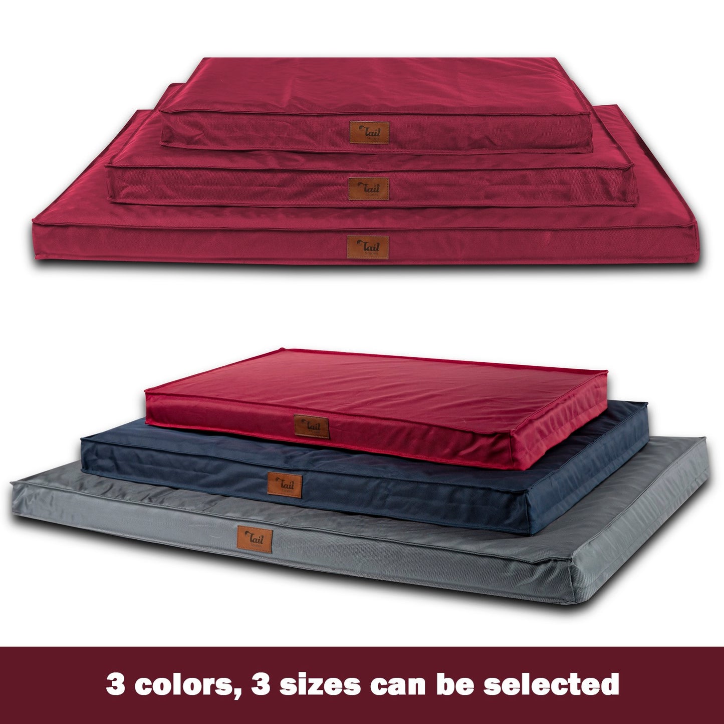 Tail Stories Outdoor All Weather Dog Bed, Waterproof Dog Bed for Large Dogs, Orthopedic Egg Foam Indestructible Pet Bed with Washable Removable Cooling Dog Bed Cover